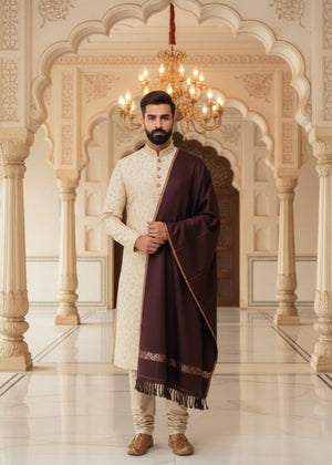 Hijab Gallery By Arbish Arts SHAWL-NAWAB BURGUNDY