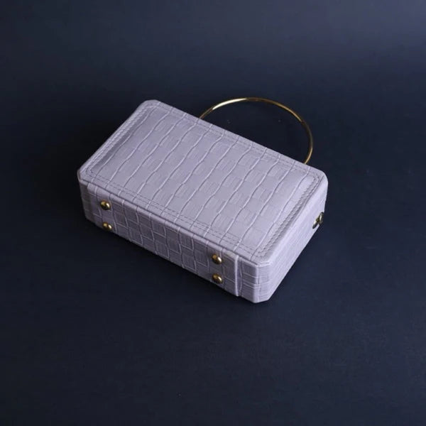 Elegant Croc-Embossed Clutch lavender - MHW Bags