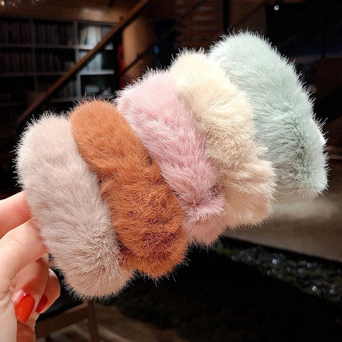 6pcs Spring New High-End Plush Hair Ties for s, Bun Headband Hair Accessories - Ahmed Sons