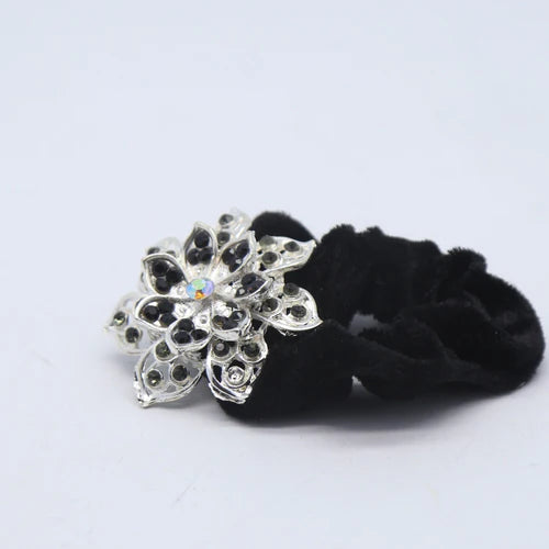Mr. RJ | black stones scrunchie - Mr Jewellery Collection