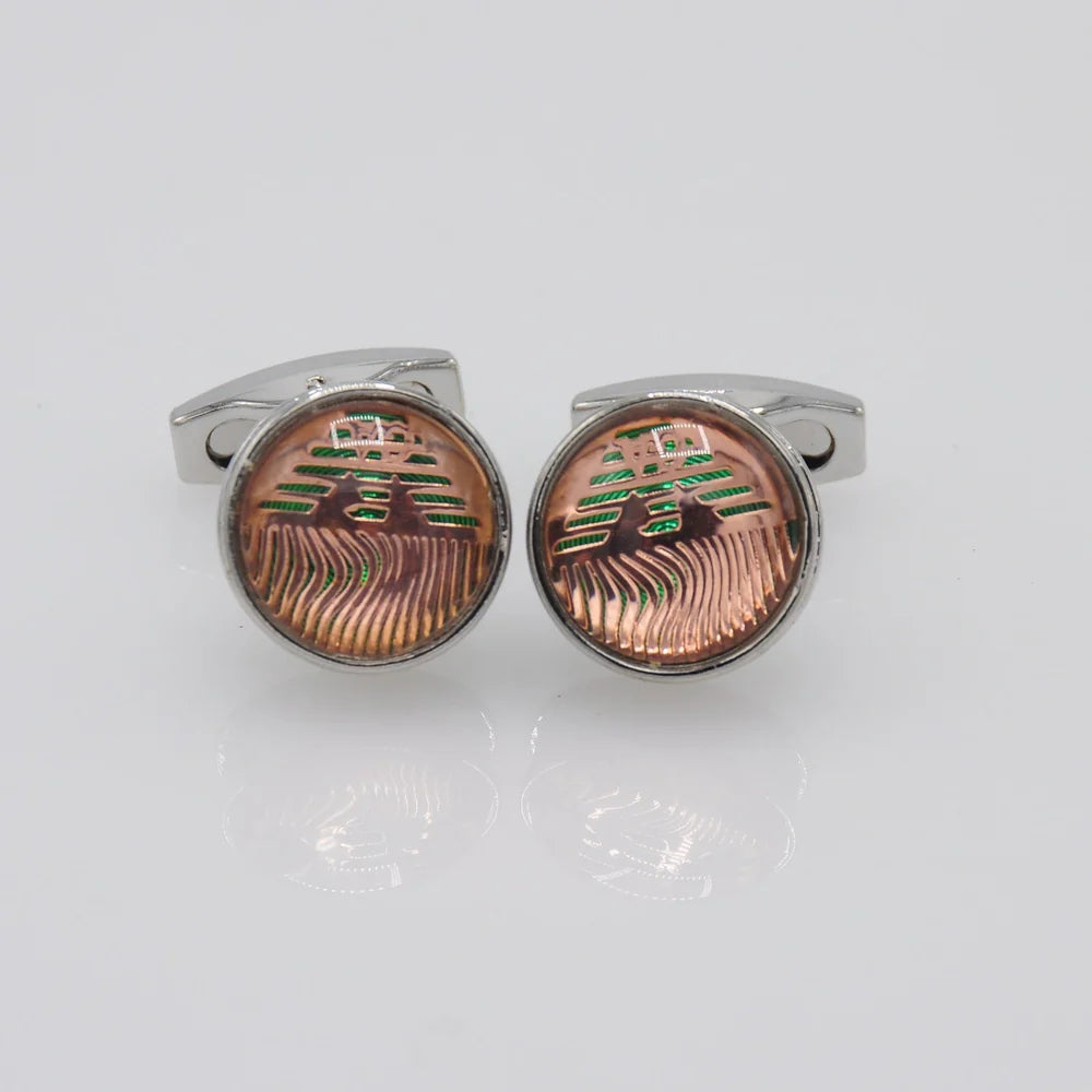 ZJH | copper mens cufflinks - Zeenat Jewelry House