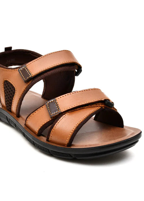 LEATHER SANDAL - AK-110 TAN - Starlet Shoes