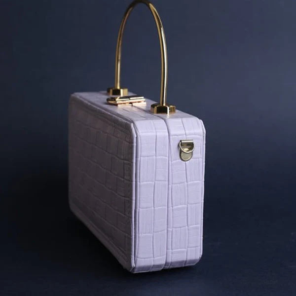 Elegant Croc-Embossed Clutch lavender - MHW Bags