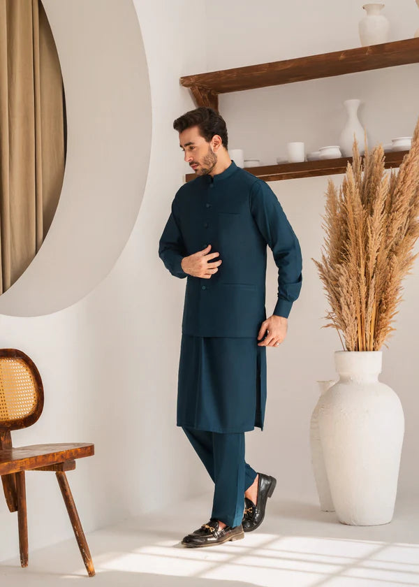 Teal Waistcoat Men YSW20 - Yes the instyle