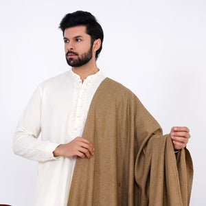 Brown Bannu Wool Shawl - Deenaar