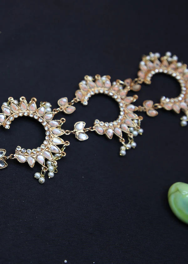 Zarqenisa | White Stone Gold Plated Paranda - Zarqenisa