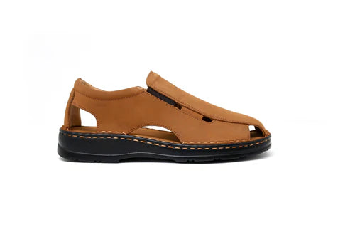 LEATHER SANDAL - 4007 MUSTARD - Starlet Shoes