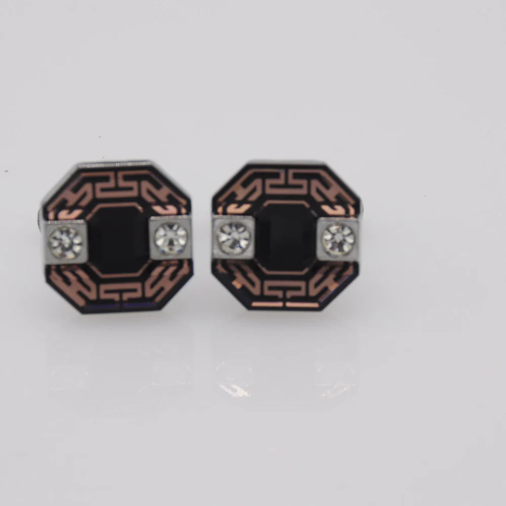 ZJH |black fancy mens cufflinks - Zeenat Jewelry House