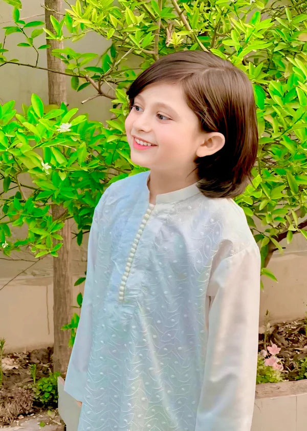 White chicken Kurta Trouser - KE 013 - KIDS CLUB