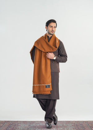Muraqsh Brown Kashmiri Wool Shawl - Men