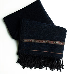 Navy Bue Acrylic Wool Shawl - Deenaar