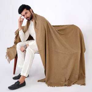 Brown Bannu Wool Shawl - Deenaar