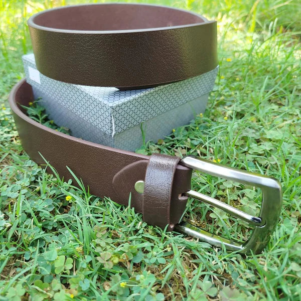 Premium Chocolate Brown Leather Belt - Khan's Wear