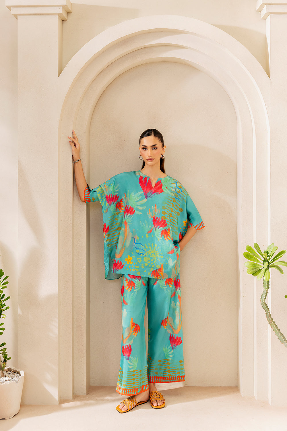 Saira Rizwan | Silk Coords 25 | SUNSET SAMBA - SRSP-25-03
