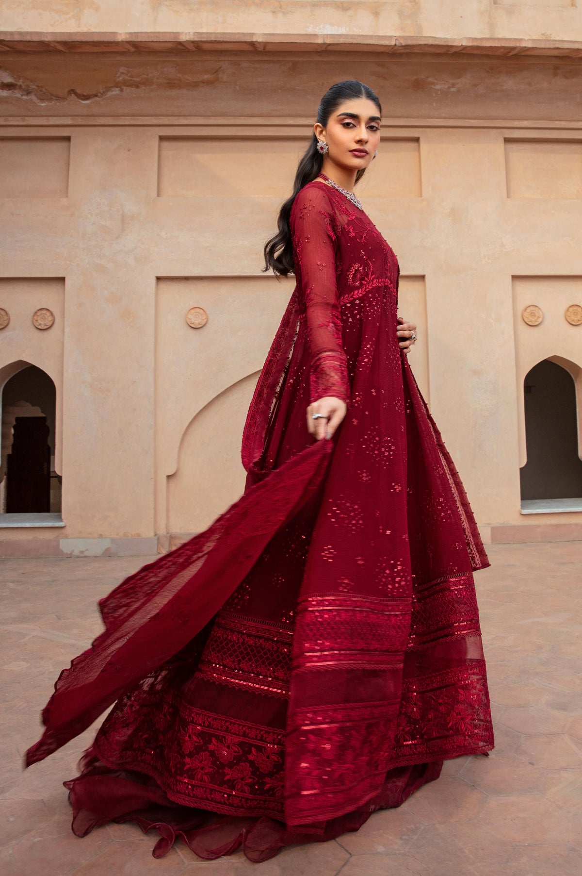 Zeen | Azalea Collection | Merlot - by - Libasekhas UK - Registered Vendor of : Zeen - 100% Original Designer Dresss